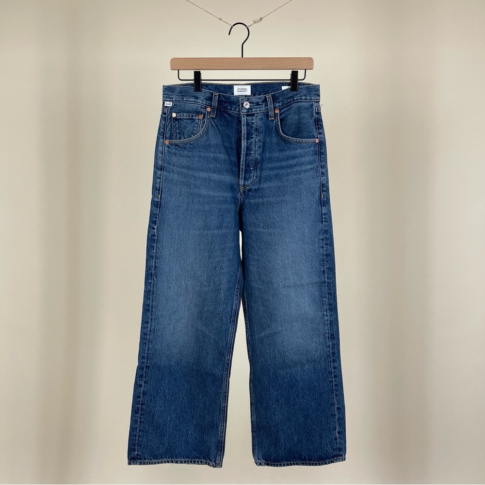 Citizens of Humanity Gaucho Vintage Wide Leg Cropped Jeans in Oasis Blue Denim - Picture 5 of 10